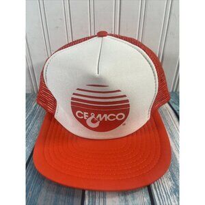 Vintage Cemco Trucker Hat One Size Fits All Orange *Speedway